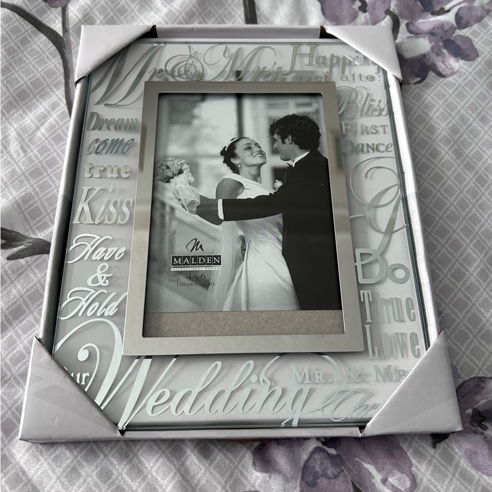 Silver 4x6 Wedding Picture Frame